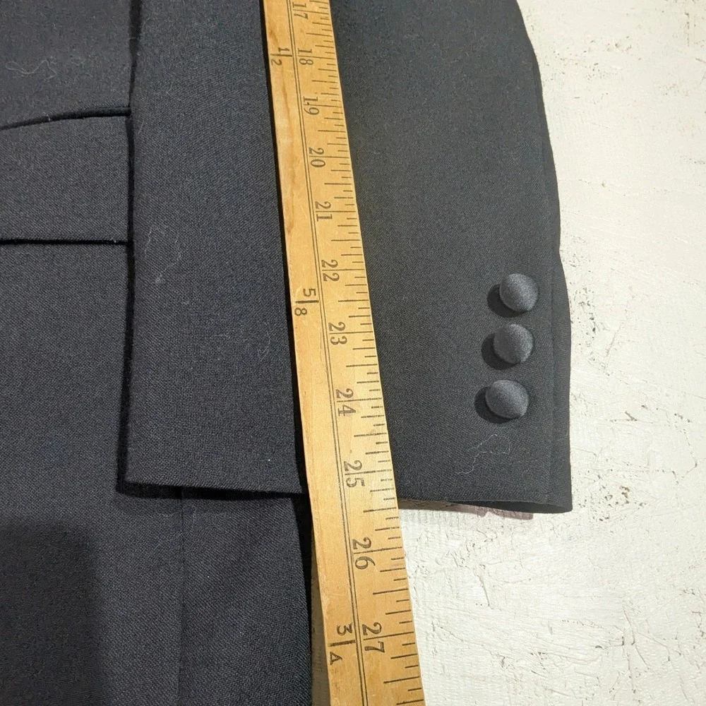 Vintage Black Wool Tuxedo Suit Set 44L Peak Lapel‎ USA